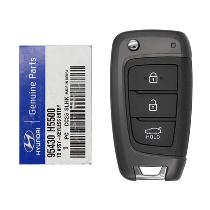 NEW-Hyundai-Accent-2018-Genuine-OEM-Flip-Remote-Key-3-Buttons-433MHz-4D-Transponder-95430-H5500-95430H5500,-95430-H6500---Emirates-Keys