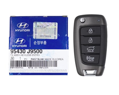 NEW-Hyundai-Kona-2018-2019-Genuine-OEM-Flip-Remote-Key-4-Buttons-433MHz-95430-J9500-95430J9500,-FCCID:-OSLOKA-450T---Emirates-Keys