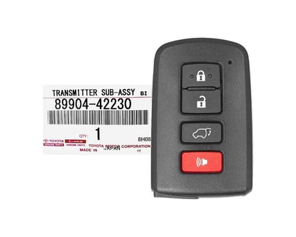 NEW-Toyota-Rav4-2013-2018-Genuine-OEM-Smart-Remote-Key-4-Buttons-433MHz-89904-42230-8990442230---FCCID:-BA4EK---Emirates-Keys