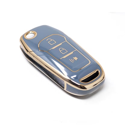 New-Aftermarket-Nano-High-Quality-Cover-For-Ford-Remote-Key-3-Button-Gray-Color-Ford-F11J3B---Emirates-Keys