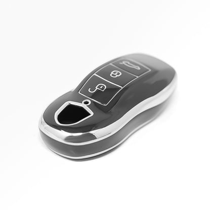 New-Aftermarket-Nano-High-Quality-Cover-For-Porsche-Remote-Key-3-Button-Black-Color-Silver-Frame-PSC-A11Y----Emirates-Keys