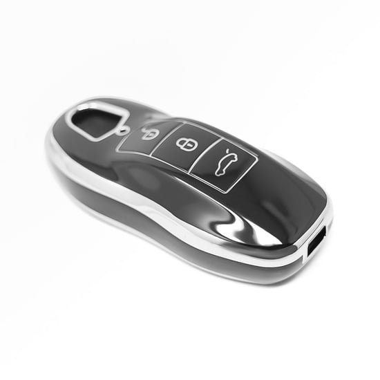 New-Aftermarket-Nano-High-Quality-Cover-For-Porsche-Remote-Key-3-Button-Black-Color-Silver-Frame-PSC-A11Y----Emirates-Keys