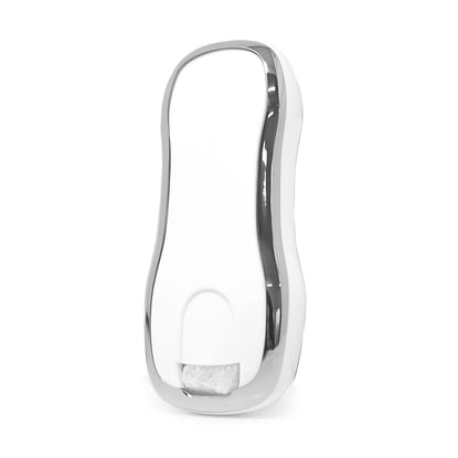 New-Aftermarket-Nano-High-Quality-Cover-For-Porsche-Remote-Key-3-Button-White-Color-Silver-Frame-PSC-B11Y---Emirates-Keys