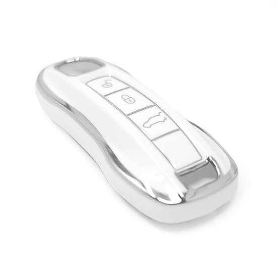 New-Aftermarket-Nano-High-Quality-Cover-For-Porsche-Remote-Key-3-Button-White-Color-Silver-Frame-PSC-B11Y---Emirates-Keys