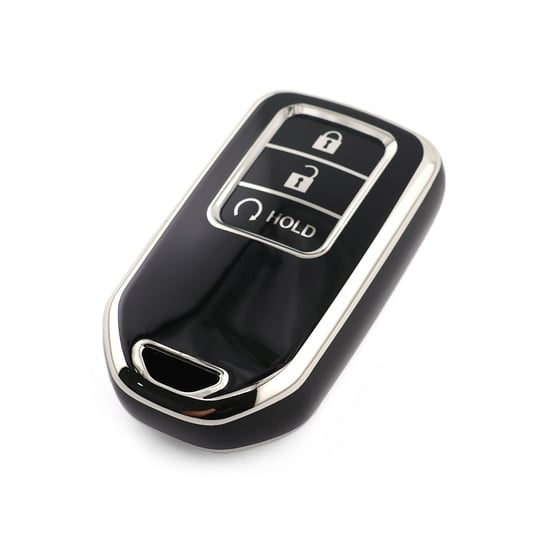 New-Aftermarket-Nano-High-Quality-Cover-For-Honda-Remote-Key-3-Button-Black-Color-Silver-Frame-HD-A11Y3B---Emirates-Keys