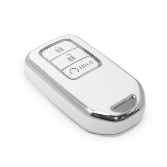 New-Aftermarket-Nano-High-Quality-Cover-For-Honda-Remote-Key-3-Button-White-Color-Silver-Frame-HD-A11Y3B---Emirates-Keys