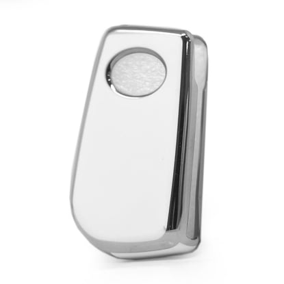 New-Aftermarket-Nano-High-Quality-Cover-For-Toyota-Remote-Key-4-Button-White-Color-Silver-Frame-TYT-C11Y4---Emirates-Keys