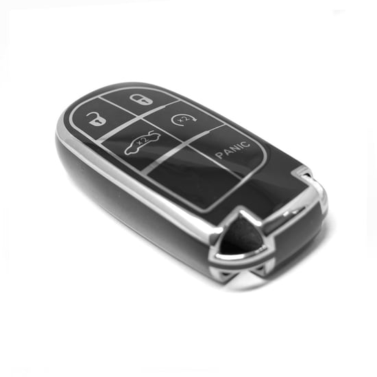 New-Aftermarket-Nano-High-Quality-Cover-For-Jeep-Remote-Key-5-Button-Black-Color-Silver-Frame-Jeep-B11Y5---Emirates-Keys