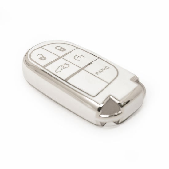 New-Aftermarket-Nano-High-Quality-Cover-For-Jeep-Remote-Key-5-Button-White-Color-Silver-Frame-Jeep-B11Y5---Emirates-Keys