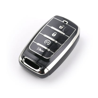 New-Aftermarket-Nano-High-Quality-Cover-For-Jeep-Remote-Key-4-Button-Black-Color-Silver-Frame-Jeep-D11Y4---Emirates-Keys