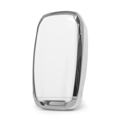 New-Aftermarket-Nano-High-Quality-Cover-For-Jeep-Remote-Key-4-Button-White-Color-Silver-Frame-Jeep-D11Y4---Emirates-Keys