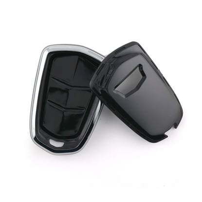 New-Aftermarket-Nano-High-Quality-Cover-For-Cadillac-Remote-Key-5-Button-Black-Color-Silver-Frame-CDLC-A11Y5---Emirates-Keys