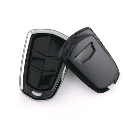New-Aftermarket-Nano-High-Quality-Cover-For-Cadillac-Remote-Key-5-Button-Black-Color-Silver-Frame-CDLC-A11Y5---Emirates-Keys