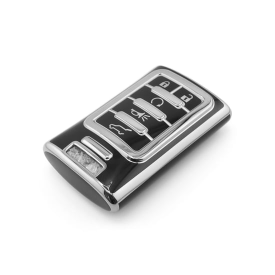 New-Aftermarket-Nano-High-Quality-Cover-For-Cadillac-Remote-Key-5-Button-Black-Color-Silver-Frame-CDLC-C11Y5---Emirates-Keys