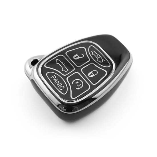 New-Aftermarket-Nano-High-Quality-Cover-For-Chrysler-Remote-Key-6-Button-Black-Color-Silver-Frame-CRSL-A11Y6---Emirates-Keys