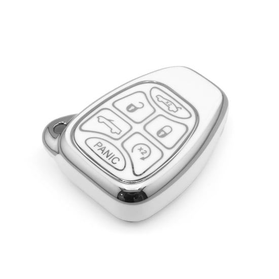 New-Aftermarket-Nano-High-Quality-Cover-For-Chrysler-Remote-Key-6-Button-White-Color-Silver-Frame-CRSL-A11Y6---Emirates-Keys
