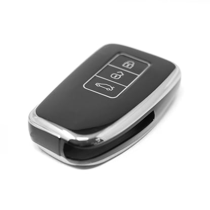 New-Aftermarket-Nano-High-Quality-Cover-For-Lexus-Remote-Key-3-Button-Black-Color-Silver-Frame-LXS-A11Y3---Emirates-Keys
