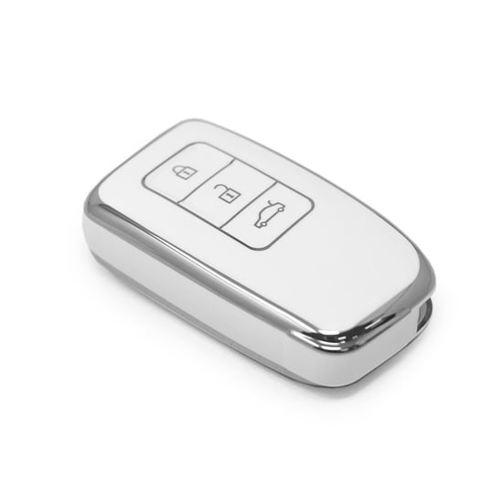 New-Aftermarket-Nano-High-Quality-Cover-For-Lexus-Remote-Key-3-Button-White-Color-Silver-Frame-LXS-A11Y3---Emirates-Keys