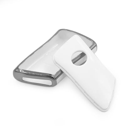 New-Aftermarket-Nano-High-Quality-Cover-For-Lexus-Remote-Key-4-Button-White-Color-Silver-Frame-LXS-B11Y4---Emirates-Keys
