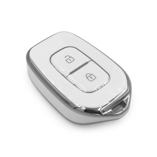 New-Aftermarket-Nano-High-Quality-Cover-For-Renault-Remote-Key-2-Button-White-Color-Silver-Frame-RN-C11Y2---Emirates-Keys