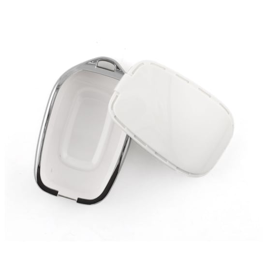 New-Aftermarket-Nano-High-Quality-Cover-For-Renault-Remote-Key-2-Button-White-Color-Silver-Frame-RN-C11Y2---Emirates-Keys