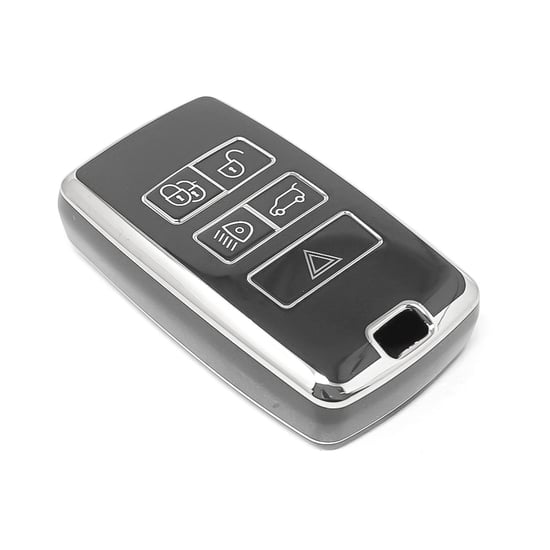 New-Aftermarket-Nano-High-Quality-Cover-For-Land-Rover-Remote-Key-5-Button-Black-Color-Silver-Frame-LR-B11Y---Emirates-Keys