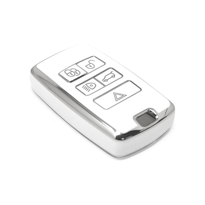 New-Aftermarket-Nano-High-Quality-Cover-For-Land-Rover-Remote-Key-5-Button-White-Color-Silver-Frame-LR-B11Y---Emirates-Keys