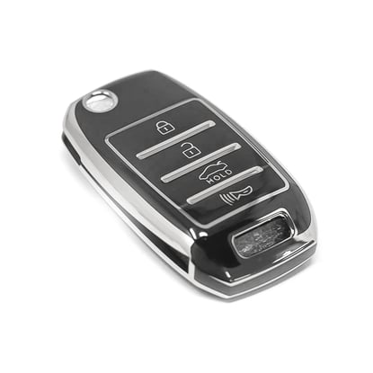 New-Aftermarket-Nano-High-Quality-Cover-For-KIA-Remote-Key-4-Button-Black-Color-Silver-Frame-KIA-B11Y4---Emirates-Keys