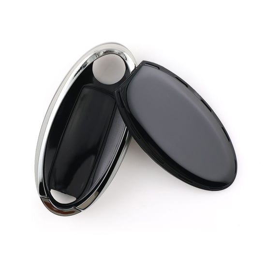 New-Aftermarket-Nano-High-Quality-Cover-For-Nissan-Remote-Key-3-Button-Black-Color-Silver-Frame-NS-A11Y3A---Emirates-Keys