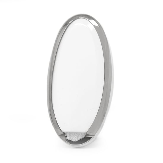 New-Aftermarket-Nano-High-Quality-Cover-For-Nissan-Remote-Key-3-Button-White-Color-Silver-Frame-NS-A11Y3A---Emirates-Keys