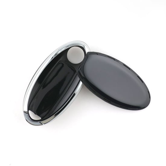 New-Aftermarket-Nano-High-Quality-Cover-For-Nissan-Remote-Key-2-Button-Black-Color-Silver-Frame-NS-A11Y3C---Emirates-Keys