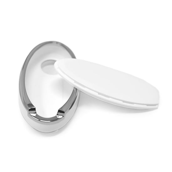 New-Aftermarket-Nano-High-Quality-Cover-For-Nissan-Remote-Key-2-Button-White-Color-Silver-Frame-NS-A11Y3C---Emirates-Keys