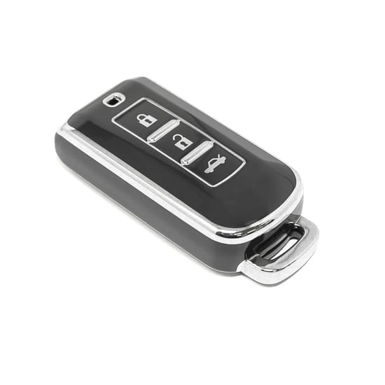 New-Aftermarket-Nano-High-Quality-Cover-For-Mitsubishi-Remote-Key-3-Button-Black-Color-Silver-Frame-MSB-A11Y---Emirates-Keys