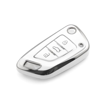 New-Aftermarket-Nano-High-Quality-Cover-For-Xhorse-Remote-Key-3-Button-White-Color-Silver-Frame-XH-A11Y---Emirates-Keys