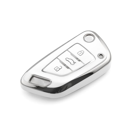 New-Aftermarket-Nano-High-Quality-Cover-For-Xhorse-Remote-Key-3-Button-White-Color-Silver-Frame-XH-A11Y---Emirates-Keys