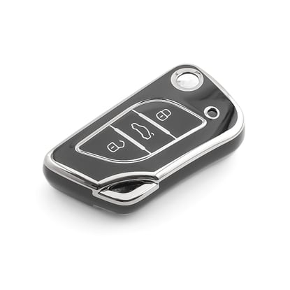 New-Aftermarket-Nano-High-Quality-Cover-For-Xhorse-Remote-Key-3-Button-Black-Color-Silver-Frame-XH-C11Y---Emirates-Keys
