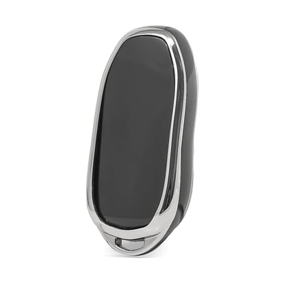 New-Aftermarket-Nano-High-Quality-Cover-For-Tesla-Remote-Key-4-Button-Black-Color-Silver-Frame-TSL-C11Y---Emirates-Keys