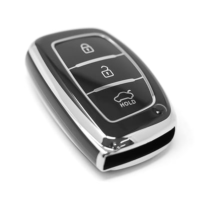 New-Aftermarket-Nano-High-Quality-Cover-For-Hyundai-Remote-Key-3-Button-Black-Color-Silver-Frame-HY-A11Y3A---Emirates-Keys