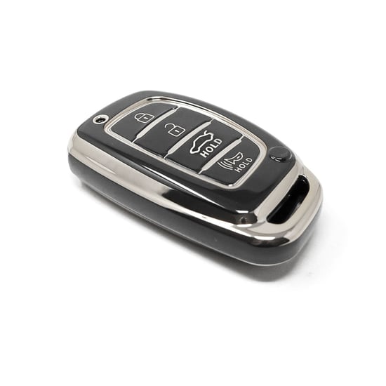 New-Aftermarket-Nano-High-Quality-Cover-For-Hyundai-Remote-Key-4-Button-Black-Color-Silver-Frame-HY-A11Y4A---Emirates-Keys