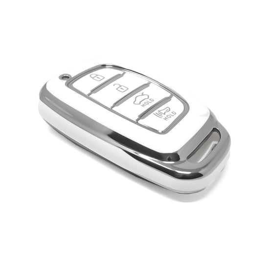 New-Aftermarket-Nano-High-Quality-Cover-For-Hyundai-Remote-Key-4-Button-White-Color-Silver-Frame-HY-A11Y4A---Emirates-Keys