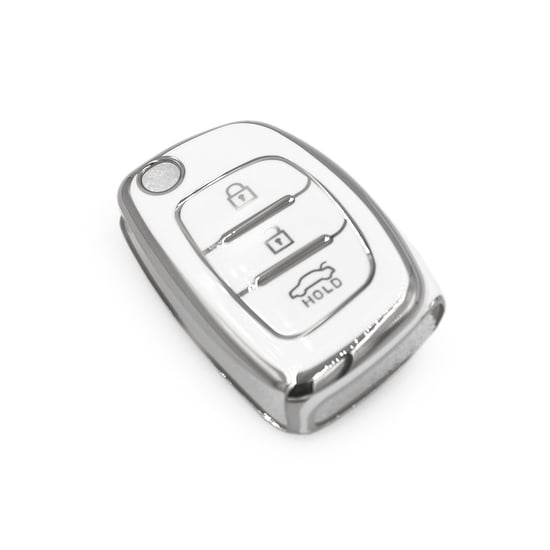New-Aftermarket-Nano-High-Quality-Cover-For-Hyundai-Remote-Key-3-Button-White-Color-Silver-Frame-HY-B11Y3A---Emirates-Keys