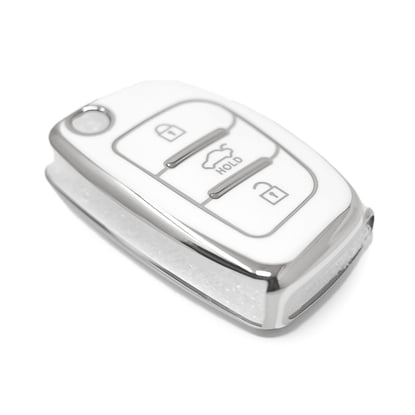 New-Aftermarket-Nano-High-Quality-Cover-For-Hyundai-Remote-Key-3-Button-White-Color-Silver-Frame-HY-B11Y3B---Emirates-Keys