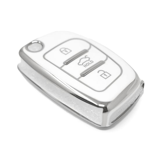 New-Aftermarket-Nano-High-Quality-Cover-For-Hyundai-Remote-Key-3-Button-White-Color-Silver-Frame-HY-B11Y3B---Emirates-Keys