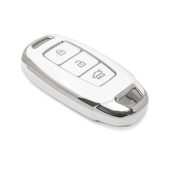 New-Aftermarket-Nano-High-Quality-Cover-For-Hyundai-Remote-Key-3-Button-White-Color-Silver-Frame-HY-D11Y3---Emirates-Keys