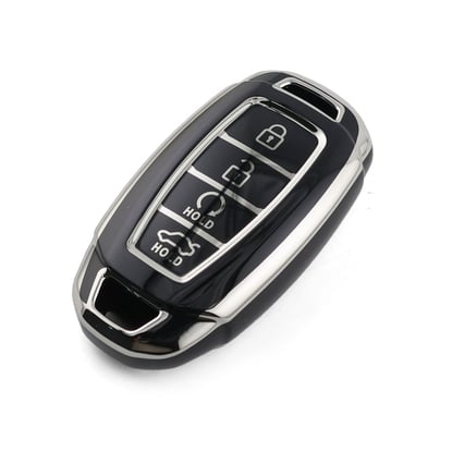 New-Aftermarket-Nano-High-Quality-Cover-For-Hyundai-Remote-Key-4-Button-Black-Color-Silver-Frame-HY-D11Y4B---Emirates-Keys
