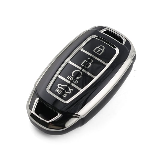 New-Aftermarket-Nano-High-Quality-Cover-For-Hyundai-Remote-Key-4-Button-Black-Color-Silver-Frame-HY-D11Y4B---Emirates-Keys