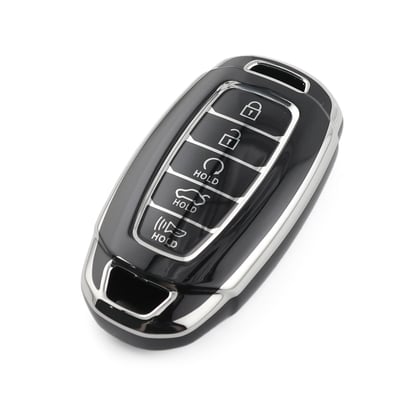 New-Aftermarket-Nano-High-Quality-Cover-For-Hyundai-Remote-Key-5-Button-Black-Color-Silver-Frame-HY-D11Y5---Emirates-Keys