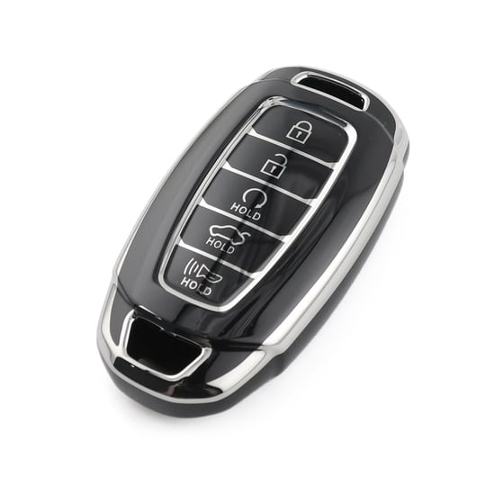 New-Aftermarket-Nano-High-Quality-Cover-For-Hyundai-Remote-Key-5-Button-Black-Color-Silver-Frame-HY-D11Y5---Emirates-Keys