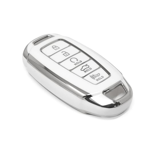 New-Aftermarket-Nano-High-Quality-Cover-For-Hyundai-Remote-Key-5-Button-White-Color-Silver-Frame-HY-D11Y5---Emirates-Keys