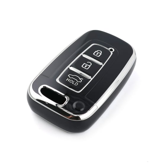 New-Aftermarket-Nano-High-Quality-Cover-For-Hyundai-Remote-Key-3-Button-Black-Color-Silver-Frame-HY-G11Y3---Emirates-Keys